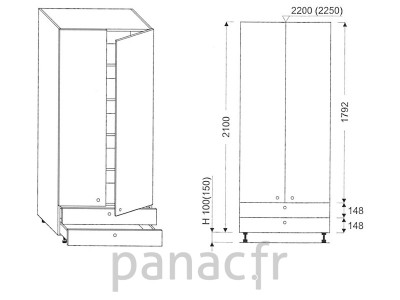 Colonne de rangement de cuisine K-80/2100 A2