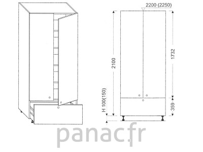 Colonne de rangement de cuisine K-80/2100 B1