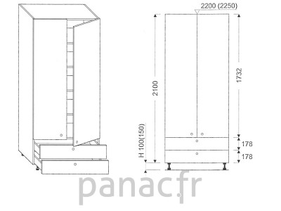 Colonne de rangement de cuisine K-70/2100 B2