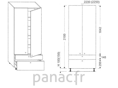 Colonne de rangement de cuisine K-90/2100 C2