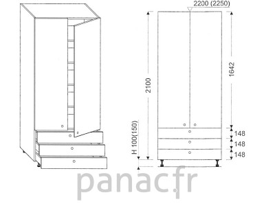 Colonne de rangement de cuisine K-90/2100 C3