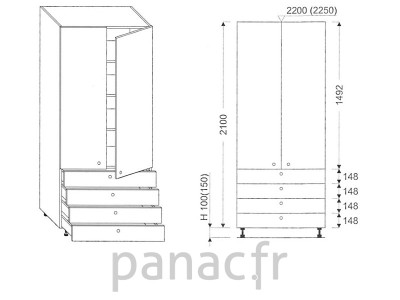 Colonne de rangement de cuisine K-90/2100 S4