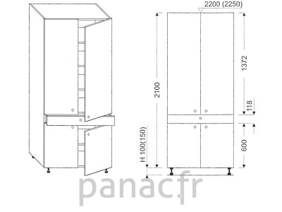 Colonne de rangement de cuisine K-70/2100 T1