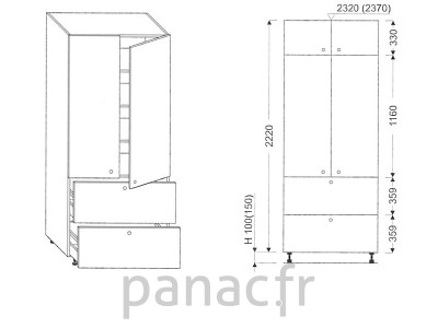 Colonne de rangement de cuisine K-80/2100 T2