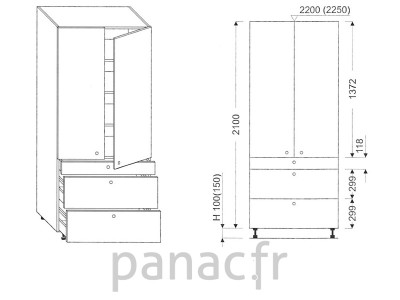 Colonne de rangement de cuisine K-70/2100 T3