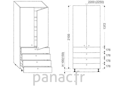 Colonne de rangement de cuisine K-70/2100 T4