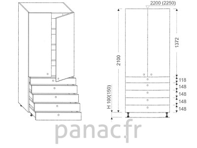 Colonne de rangement de cuisine K-90/2100 T5