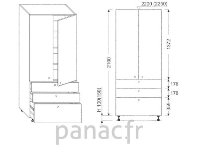 Colonne de rangement de cuisine K-70/2100 T6