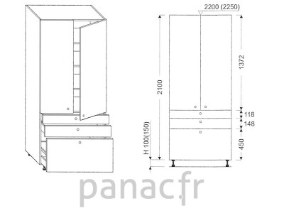 Colonne de rangement de cuisine K-90/2100 T7