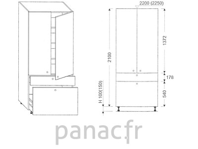 Colonne de rangement de cuisine K-80/2100 T8