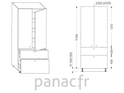 Colonne de rangement de cuisine K-70/2100 T9