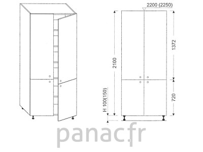 Colonne de rangement de cuisine K-80/2100 T