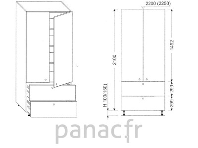 Colonne de rangement de cuisine K-70/2100 S2