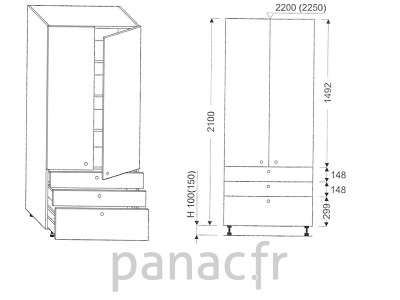 Colonne de rangement de cuisine K-70/2100 S3