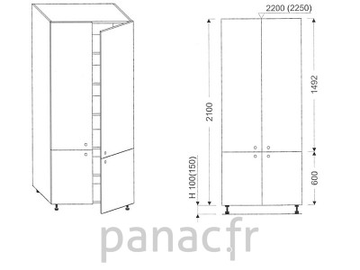 Colonne de rangement de cuisine K-90/2100 S