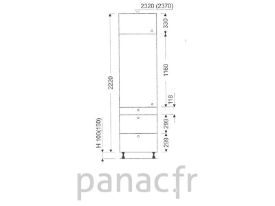 Colonne de rangement de cuisine K-60/2220 T3 L