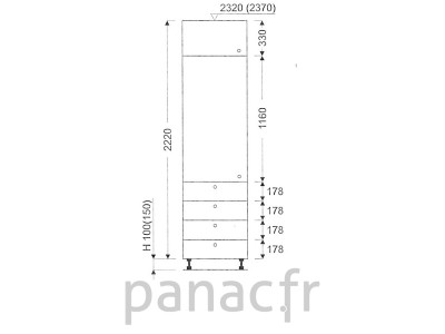 Colonne de rangement de cuisine K-40/2220 T4 L