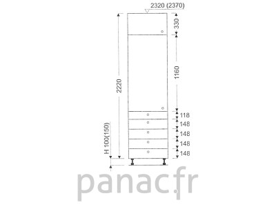 Colonne de rangement de cuisine K-45/2220 T5 L