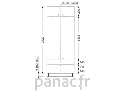 Colonne de rangement de cuisine K-90/2220 C3