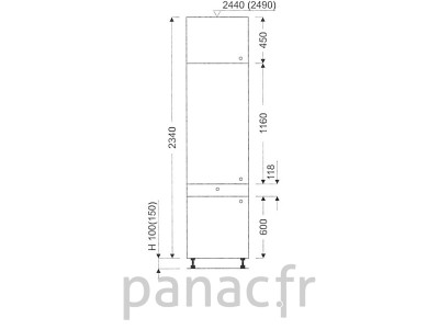 Colonne de rangement de cuisine K-60/2340 T1 L