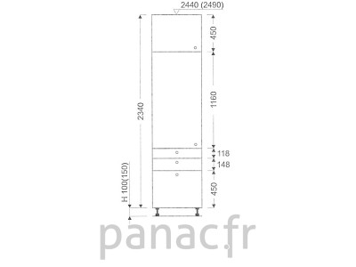 Colonne de rangement de cuisine K-40/2340 T7 L