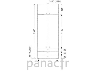 Colonne de rangement de cuisine K-80/2340 C3