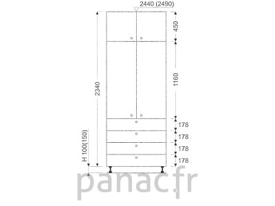 Colonne de rangement de cuisine K-90/2340 T4