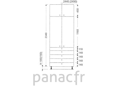 Colonne de rangement de cuisine K-80/2340 T5