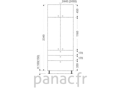 Colonne de rangement de cuisine K-90/2340 T6