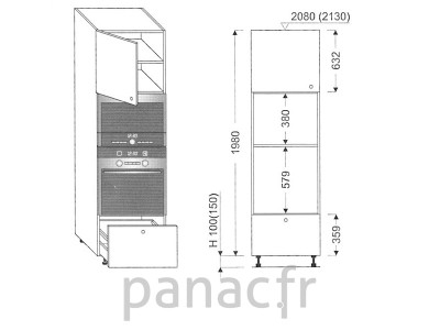 Colonne électromenager de cuisine KPM-60/1980 B1 L