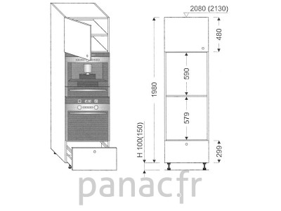 Colonne électromenager de cuisine KPSE-60/1980 A1 L