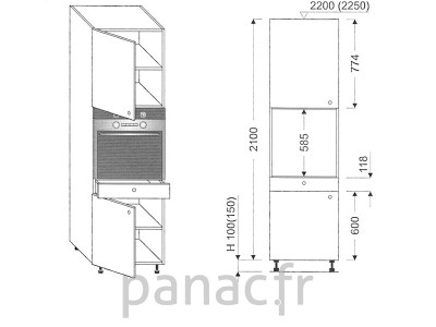 Colonne électromenager de cuisine KP-60/2100 T1 L