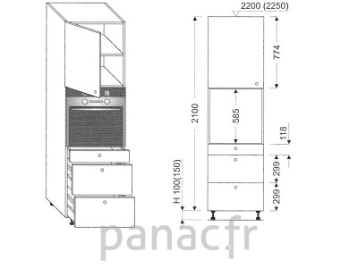 Colonne électromenager de cuisine KP-60/2100 T3 L