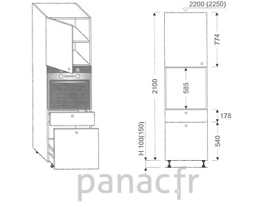 Colonne électromenager de cuisine KP-60/2100 T8 L