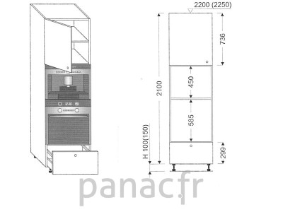 Colonne électromenager de cuisine KPE-60/2100 A1 L