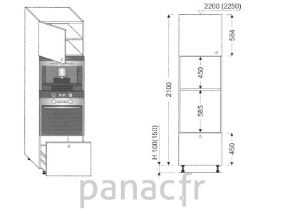 Colonne électromenager de cuisine KPE-60/2100 C1 L