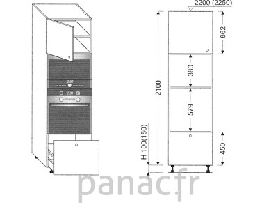 Colonne électromenager de cuisine KPM-60/2100 C1 L