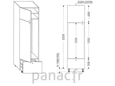 Colonne électromenager de cuisine KL-60/2220 B1 L