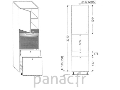 Colonne électromenager de cuisine KP-60/2340 T8 L