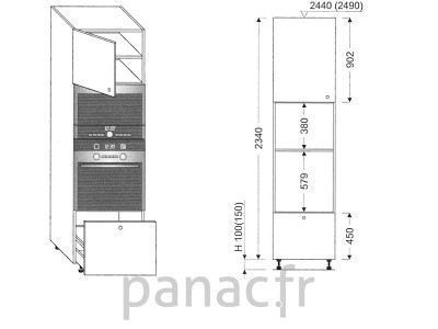 Colonne électromenager de cuisine KPM-60/2340 C1 L