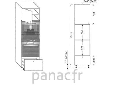 Colonne électromenager de cuisine KPSE-60/2340 B1 L