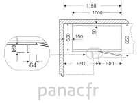 Meuble bas de cuisine, d'angle DN-115 NP