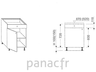 Meuble bas de cuisine D-45 NL