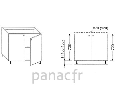 Meuble bas de cuisine D-90 D