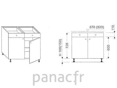 Meuble bas de cuisine D-90 N