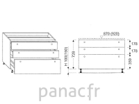 Meuble bas de cuisine, tiroirs D-110 ST 3