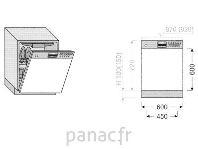 Façade lave vaisselle DR-45/600 N