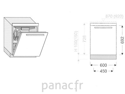 Façade lave vaisselle DR-45/692 N