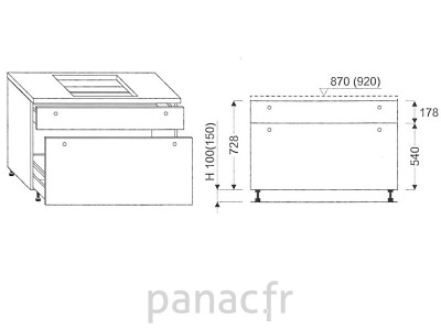 Meuble sous plaque de cuisson OC-110 ST 2