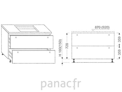 Meuble sous plaque de cuisson OC-120 ST